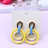 Sweet Round Arylic Spray Paint Women's Drop Earrings