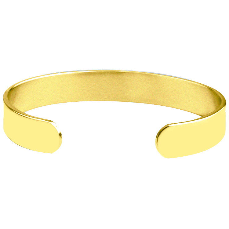 Retro Classic Style Letter Stainless Steel Carving Bangle