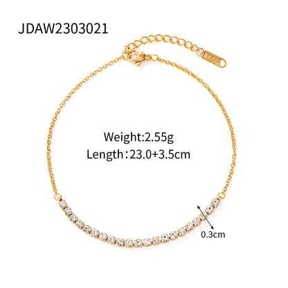 Wholesale Jewelry Simple Style Round Tassel Stainless Steel 18k Gold Plated Anklet