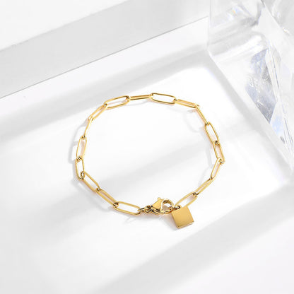 Simple Style Geometric Titanium Steel Plating 18k Gold Plated Bracelets