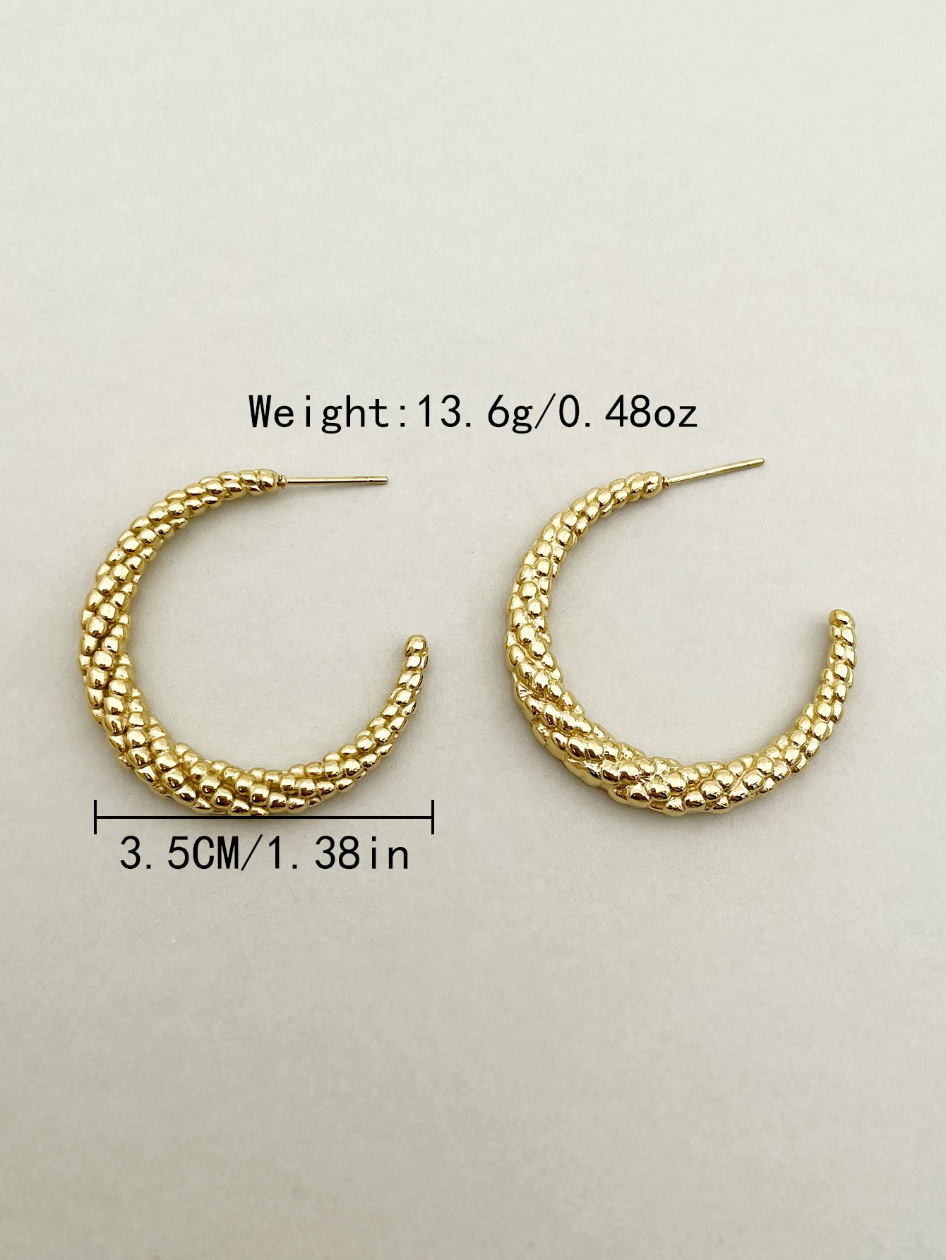 1 Pair Vintage Style Simple Style C Shape Polishing Plating Stainless Steel Metal Gold Plated Ear Studs