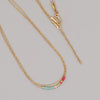 Lady Simple Style Colorful Glass Copper Beaded Necklace