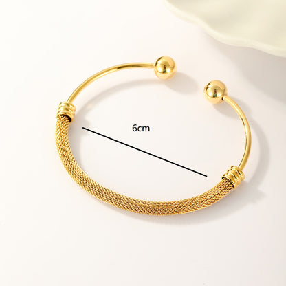 Elegant Simple Style Round Stainless Steel Plating 18k Gold Plated Bangle