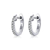 1 Pair Simple Style Solid Color Sterling Silver Plating Inlay Zircon Hoop Earrings