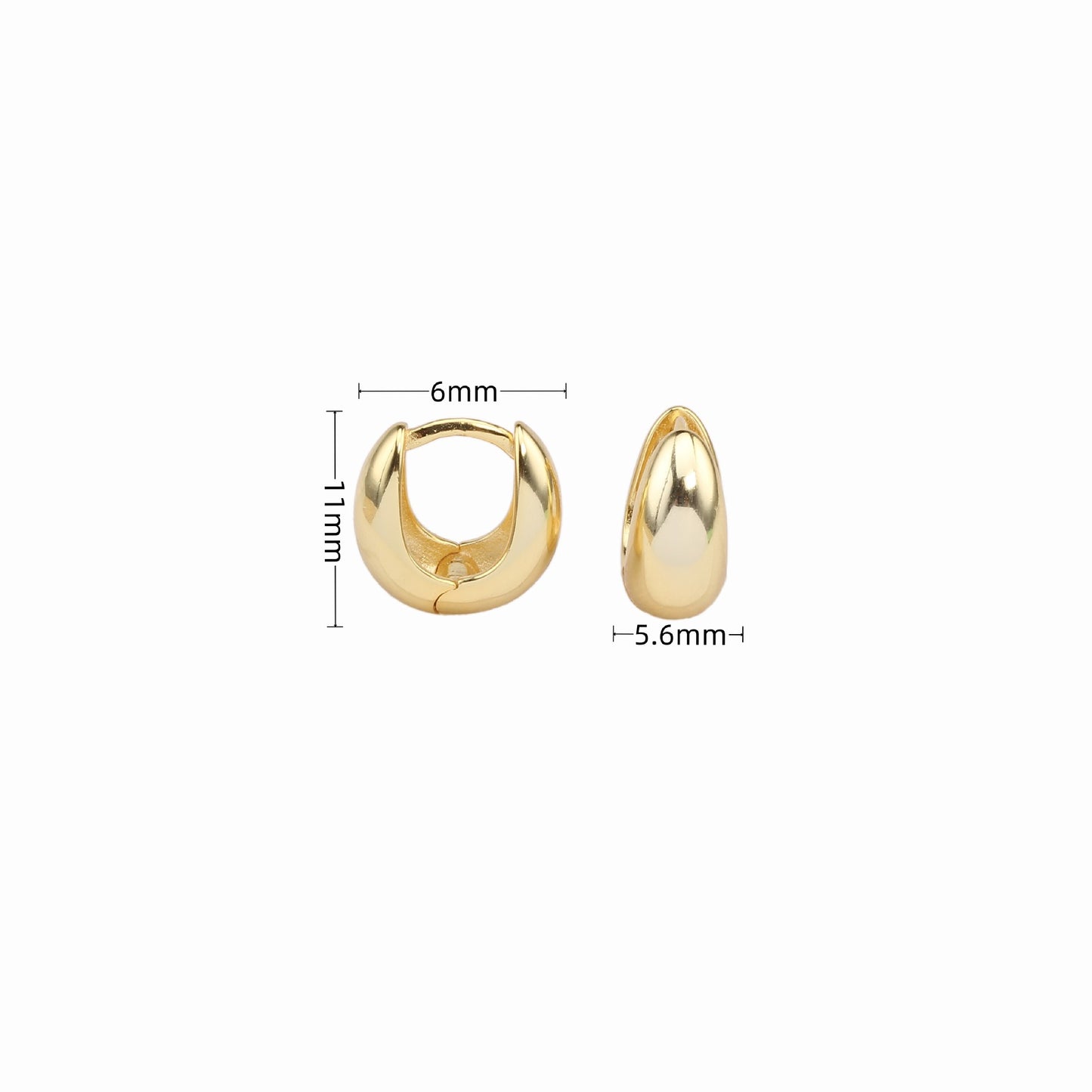 1 Pair Simple Style Commute U Shape Plating Sterling Silver White Gold Plated Gold Plated Earrings