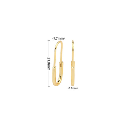 1 Pair Simple Style Paper Clip Sterling Silver Plating White Gold Plated Gold Plated Earrings