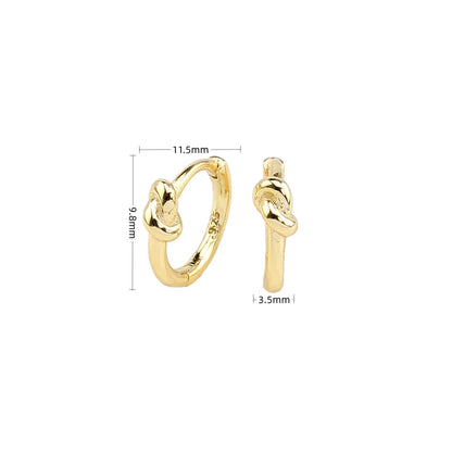 1 Pair Lady Simple Style Knot Sterling Silver Plating White Gold Plated Gold Plated Hoop Earrings