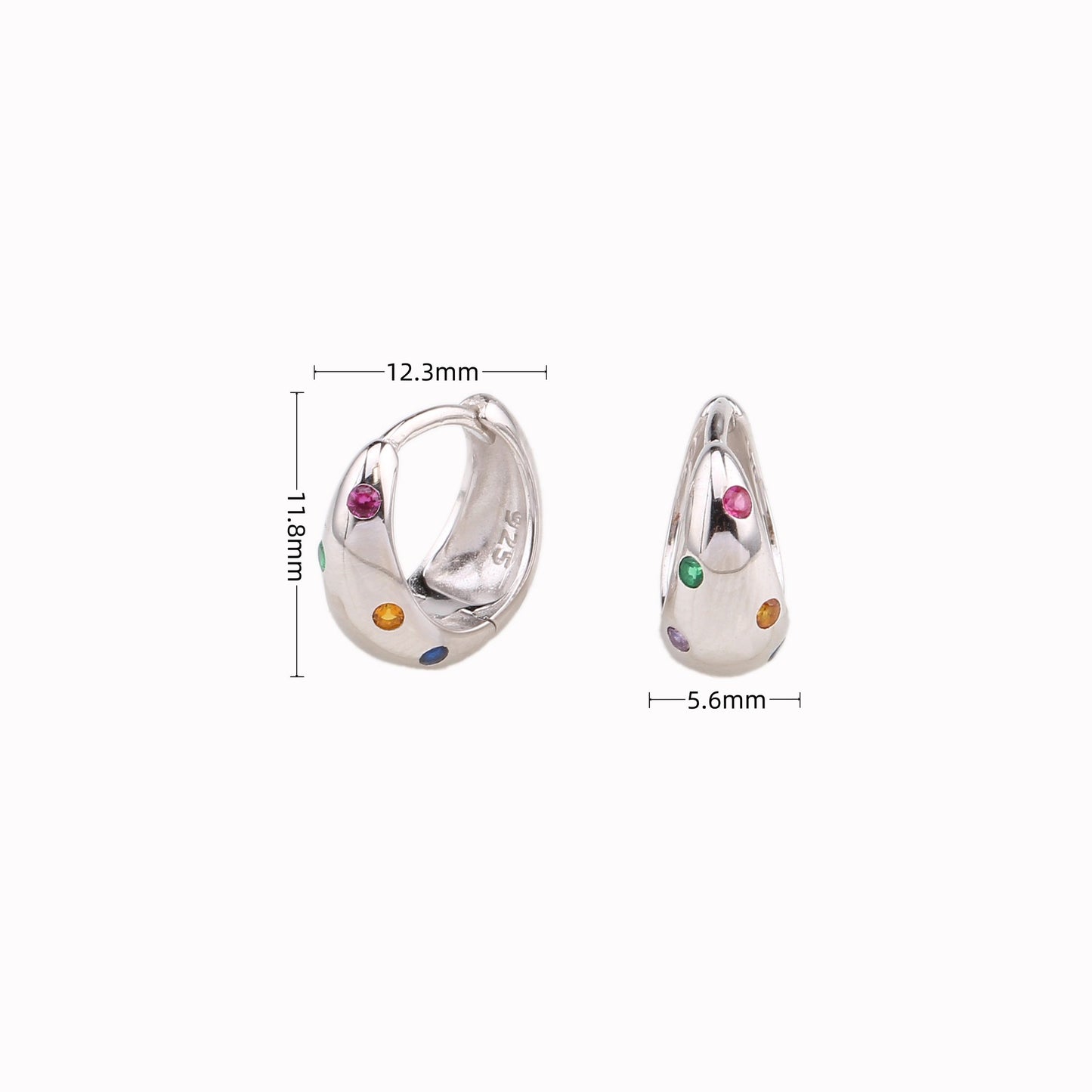 1 Pair Elegant Retro U Shape Sterling Silver Plating Inlay Zircon White Gold Plated Gold Plated Earrings