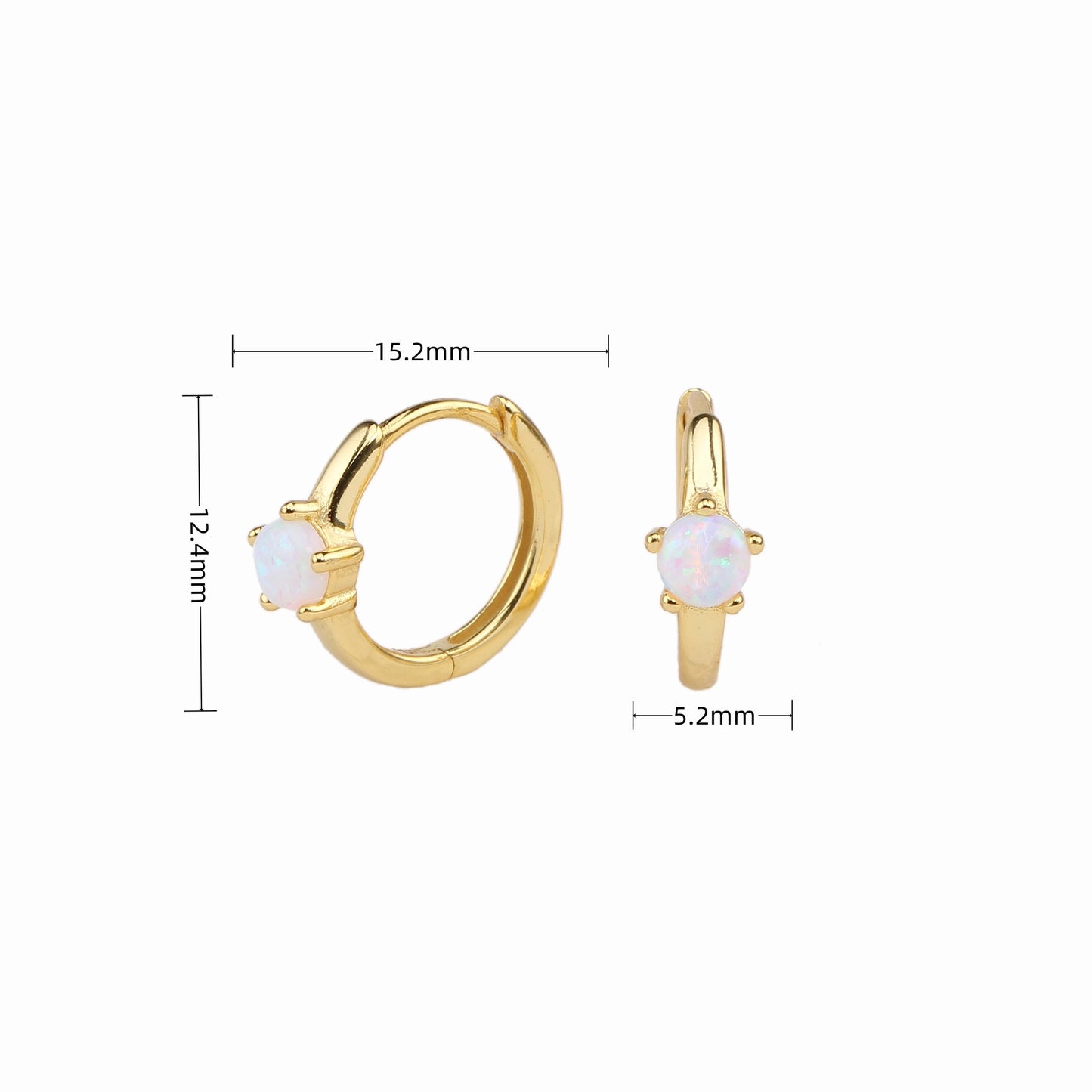 1 Pair Elegant Simple Style Round Sterling Silver Plating Inlay Artificial Gemstones White Gold Plated Gold Plated Earrings