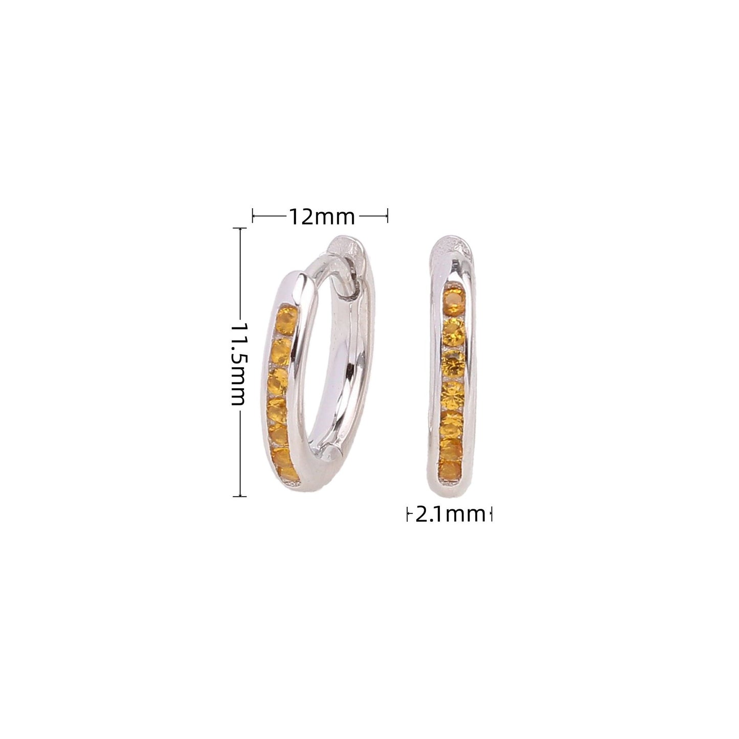 1 Pair Retro Simple Style Round Sterling Silver Plating Inlay Zircon White Gold Plated Gold Plated Earrings