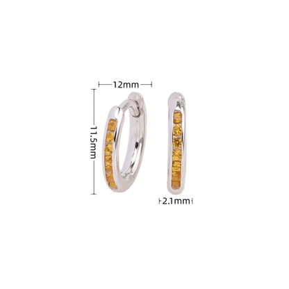 1 Pair Retro Simple Style Round Sterling Silver Plating Inlay Zircon White Gold Plated Gold Plated Earrings