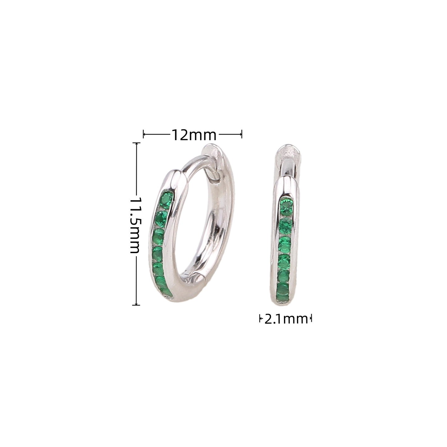 1 Pair Retro Simple Style Round Sterling Silver Plating Inlay Zircon White Gold Plated Gold Plated Earrings