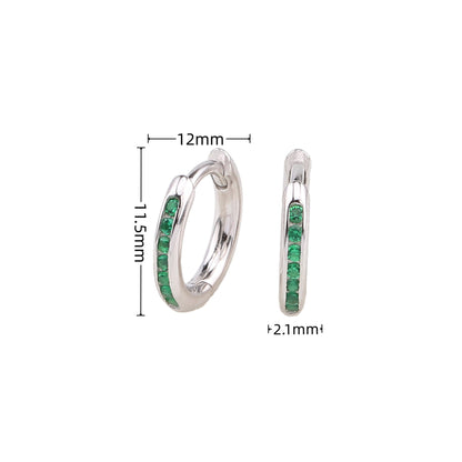 1 Pair Retro Simple Style Round Sterling Silver Plating Inlay Zircon White Gold Plated Gold Plated Earrings