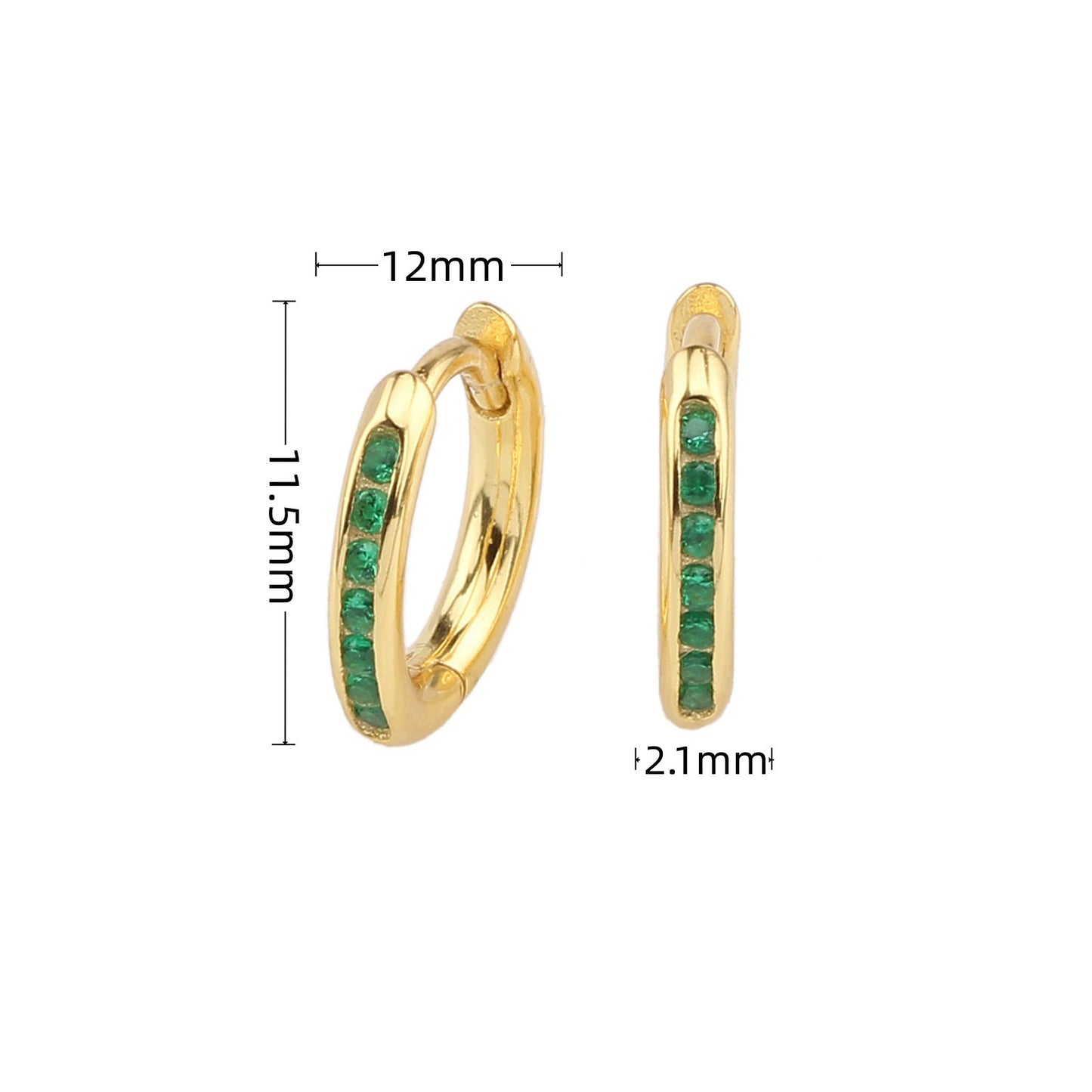 1 Pair Retro Simple Style Round Sterling Silver Plating Inlay Zircon White Gold Plated Gold Plated Earrings