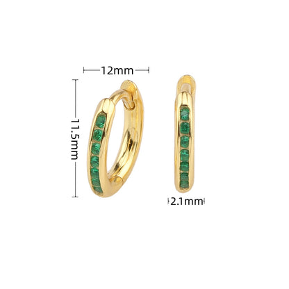 1 Pair Retro Simple Style Round Sterling Silver Plating Inlay Zircon White Gold Plated Gold Plated Earrings