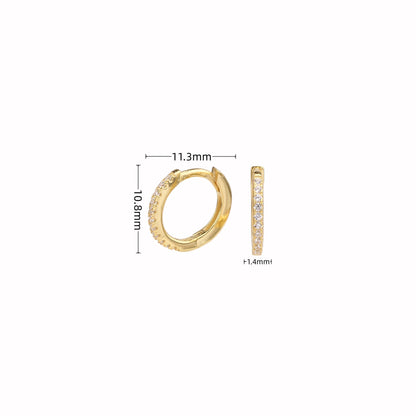 1 Pair Simple Style Circle Sterling Silver Inlay Zircon White Gold Plated Gold Plated Earrings