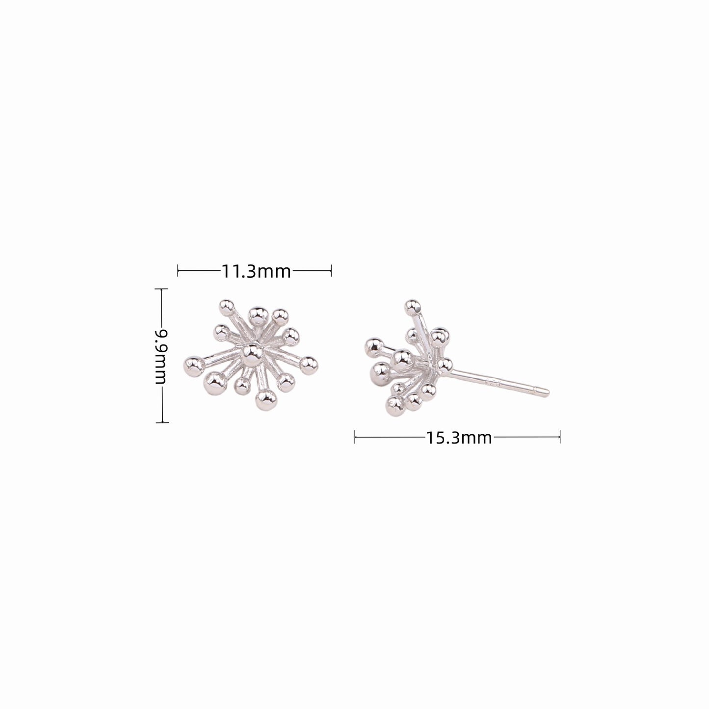 1 Pair Simple Style Flower Sterling Silver Plating White Gold Plated Gold Plated Ear Studs