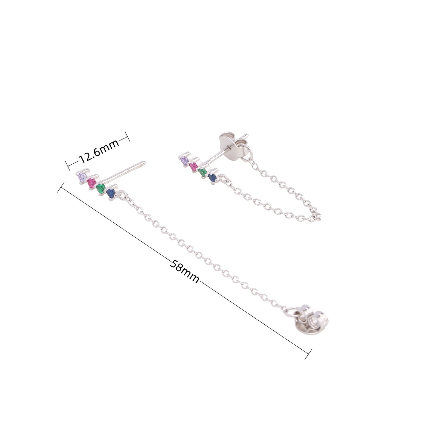 1 Pair Ins Style Simple Style Geometric Sterling Silver Plating Inlay Zircon Drop Earrings