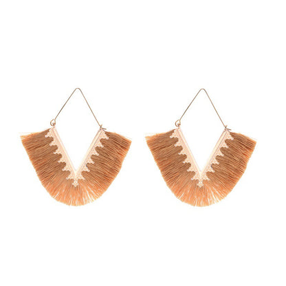 Fashion Exaggerated Geometric Tassel Earrings Nhdp149052