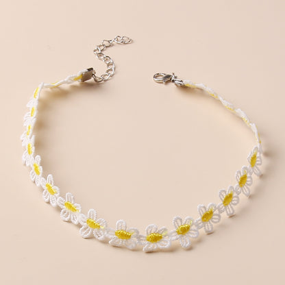 Sweet Flower Alloy Lace Women's Choker