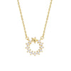 Wholesale Simple Style Circle Star Sterling Silver 14k Gold Plated Zircon Necklace