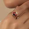 Modern Style Beetles Alloy Enamel Women's Rings