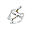 Simple Style Korean Style Asymmetrical Irregular Alloy Plating Hollow Out Gold Plated Silver Plated Women's Rings