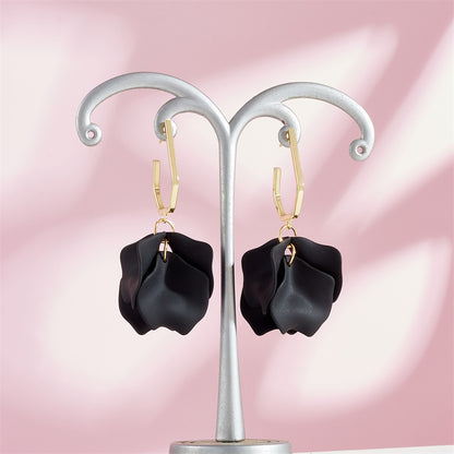 1 Pair Casual Vacation Petal Stoving Varnish Arylic Drop Earrings