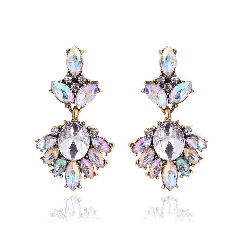 Glam Lady Geometric Alloy Plating Inlay Acrylic Resin Women's Drop Earrings