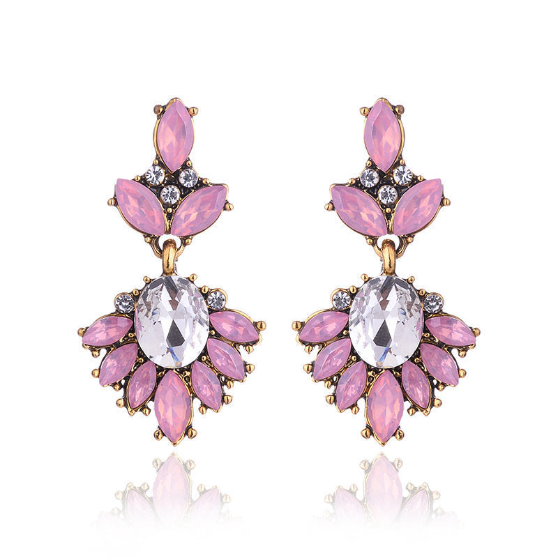 Glam Lady Geometric Alloy Plating Inlay Acrylic Resin Women's Drop Earrings