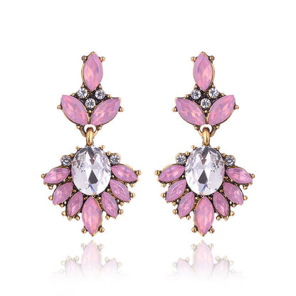 Glam Lady Geometric Alloy Plating Inlay Acrylic Resin Women's Drop Earrings