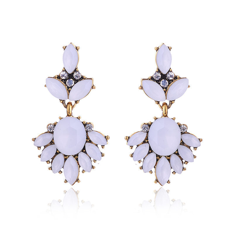 Glam Lady Geometric Alloy Plating Inlay Acrylic Resin Women's Drop Earrings