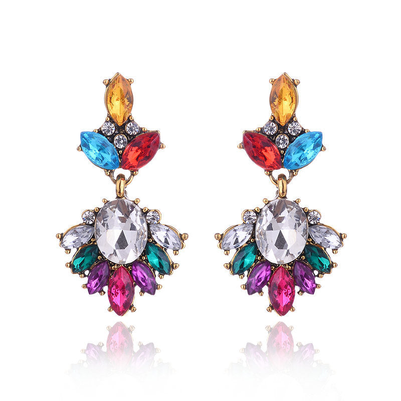 Glam Lady Geometric Alloy Plating Inlay Acrylic Resin Women's Drop Earrings