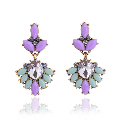 Glam Lady Geometric Alloy Plating Inlay Acrylic Resin Women's Drop Earrings