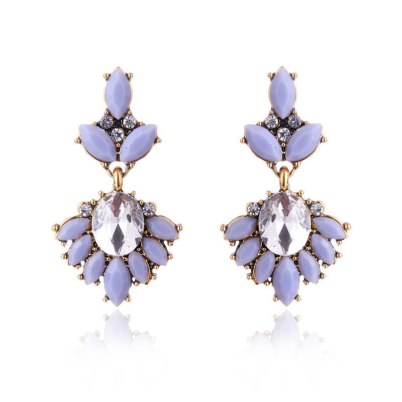 Glam Lady Geometric Alloy Plating Inlay Acrylic Resin Women's Drop Earrings