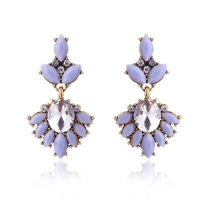 Glam Lady Geometric Alloy Plating Inlay Acrylic Resin Women's Drop Earrings