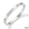 Elegant Glam Square Stainless Steel Plating Inlay Zircon Bangle