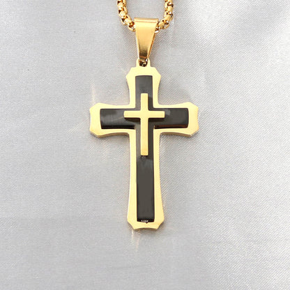 Retro Simple Style Cross Stainless Steel Plating Pendants