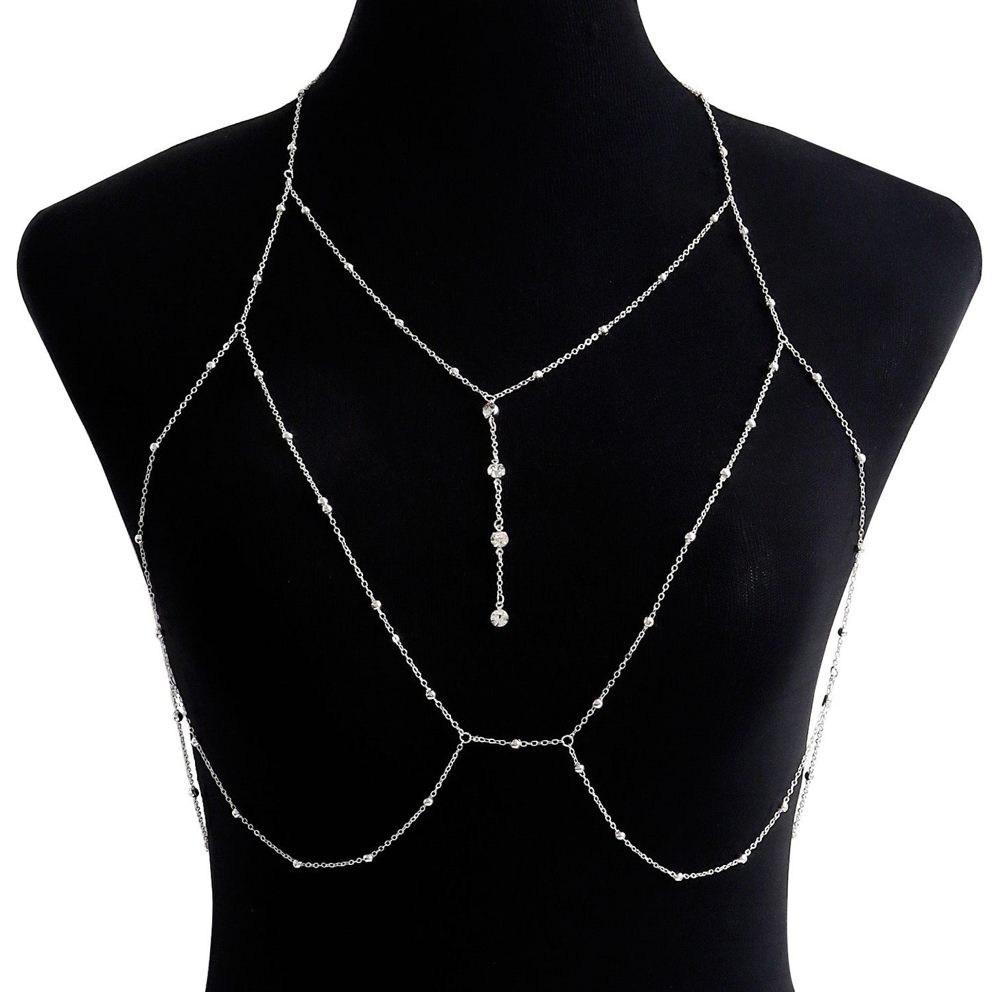 Wholesale Jewelry Simple Style Solid Color Metal Rhinestones Body Chain