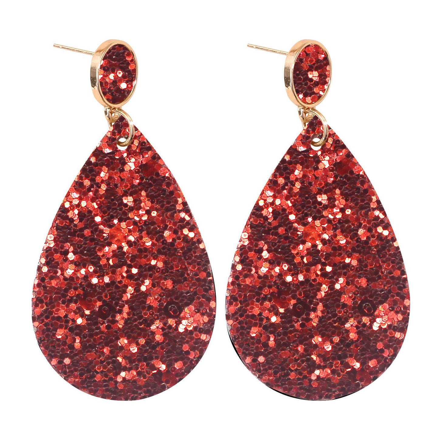 1 Pair Retro Water Droplets Pu Leather Drop Earrings