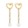 1 Pair Modern Style Streetwear Heart Shape Stainless Steel Pearl Plating Drop Earrings