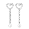 1 Pair Modern Style Streetwear Heart Shape Stainless Steel Pearl Plating Drop Earrings