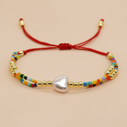 Simple Style Heart Shape Glass Wholesale Bracelets