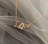 Wholesale Simple Style Letter Sterling Silver 14k Gold Plated Zircon Necklace