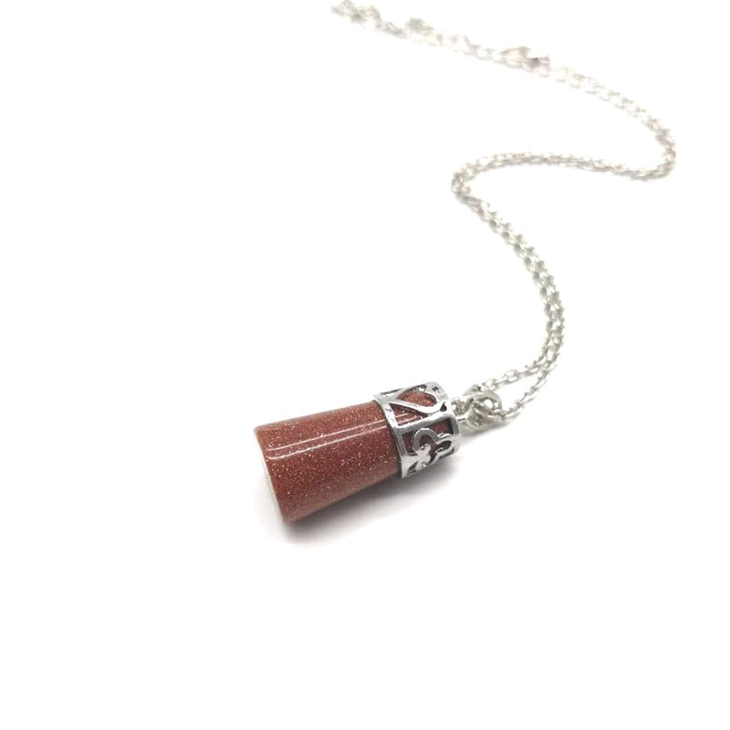 Fashion Water Droplets Copper Plating Natural Stone Pendant Necklace 1 Piece