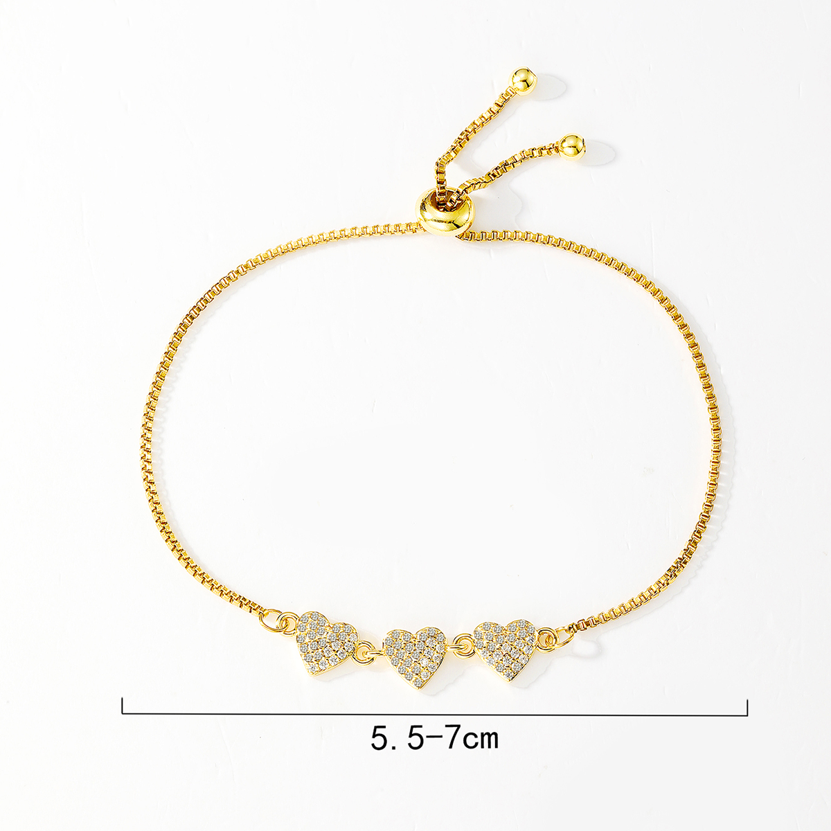 Elegant Simple Style Human Heart Shape Flower Copper Plating Inlay Zircon 18k Gold Plated Bracelets