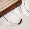 Vacation Irregular Heart Shape Stainless Steel Artificial Crystal Natural Stone Beaded Pearl 18k Gold Plated Necklace