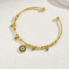 Casual Simple Style Devil's Eye Palm Copper 18k Gold Plated Zircon Bangle In Bulk