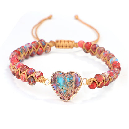 Vacation Sweet Heart Shape Natural Stone Bracelets In Bulk