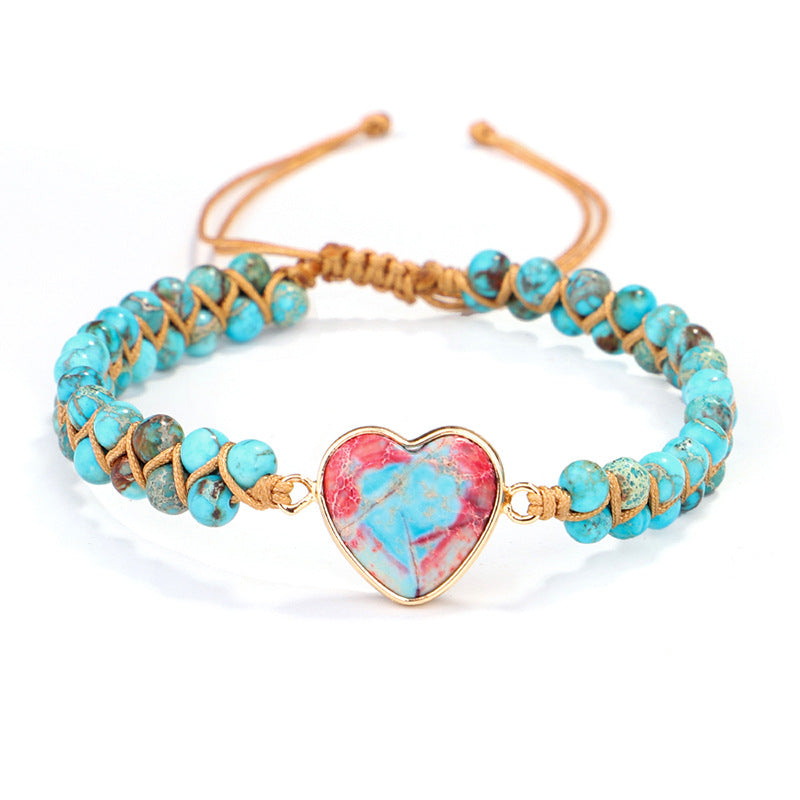 Vacation Sweet Heart Shape Natural Stone Bracelets In Bulk